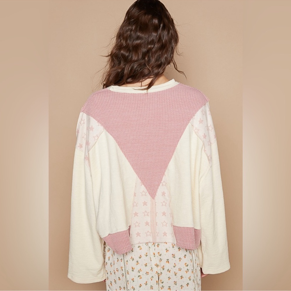 POL Star Patchwork Long Sleeve Top - Picture 7 of 12